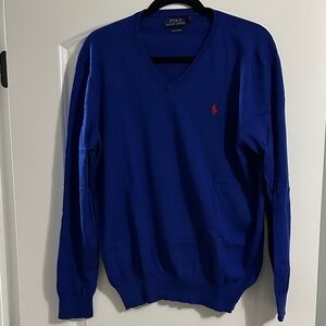 Polo by Ralph Lauren Men's Royal Blue V-Neck Sweater
